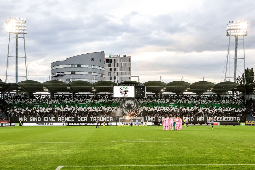 Sturm Graz - LASK
Oesterreichische Fussball Bundesliga, 5. Runde, SK Sturm Graz - LASK, Stadion Liebenau Graz, 20.08.2022. 

Foto zeigt Fans von Sturm mit einer Choreografie
Schlüsselwörter: sturmflut