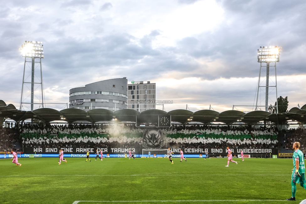 Sturm Graz - LASK
Oesterreichische Fussball Bundesliga, 5. Runde, SK Sturm Graz - LASK, Stadion Liebenau Graz, 20.08.2022. 

Foto zeigt Fans von Sturm mit einer Choreografie
Schlüsselwörter: sturmflut