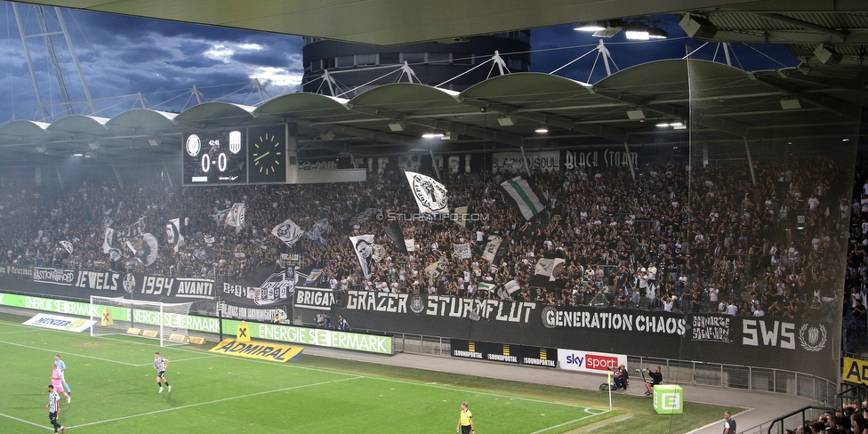 Sturm Graz - LASK
Oesterreichische Fussball Bundesliga, 5. Runde, SK Sturm Graz - LASK, Stadion Liebenau Graz, 20.08.2022. 

Foto zeigt Fans von Sturm
