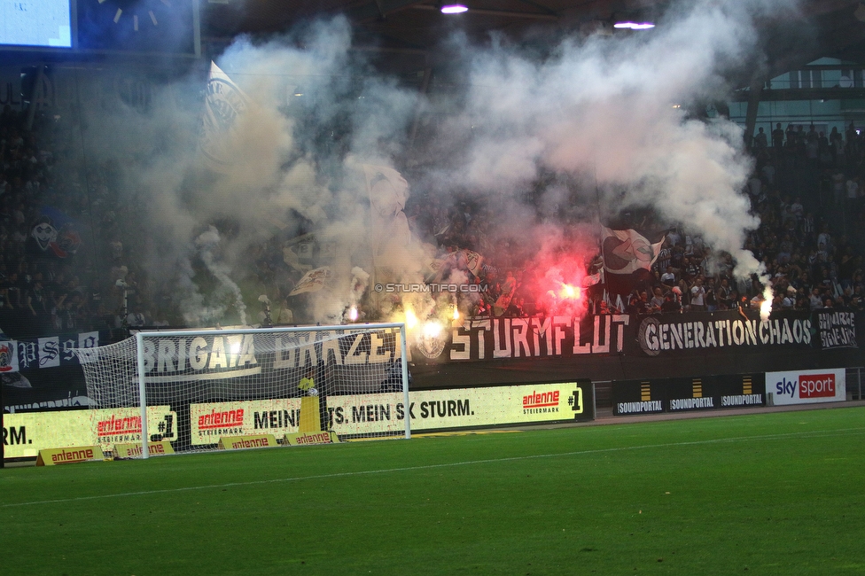 Sturm Graz - LASK
Oesterreichische Fussball Bundesliga, 5. Runde, SK Sturm Graz - LASK, Stadion Liebenau Graz, 20.08.2022. 

Foto zeigt Fans von Sturm
Schlüsselwörter: sturmflut pyrotechnik