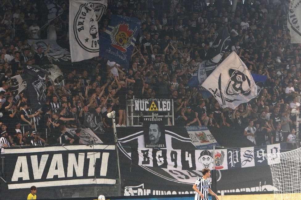 Sturm Graz - LASK
Oesterreichische Fussball Bundesliga, 5. Runde, SK Sturm Graz - LASK, Stadion Liebenau Graz, 20.08.2022. 

Foto zeigt Fans von Sturm
Schlüsselwörter: brigata