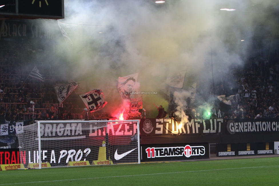 Sturm Graz - LASK
Oesterreichische Fussball Bundesliga, 5. Runde, SK Sturm Graz - LASK, Stadion Liebenau Graz, 20.08.2022. 

Foto zeigt Fans von Sturm mit einer Choreografie
Schlüsselwörter: sturmflut