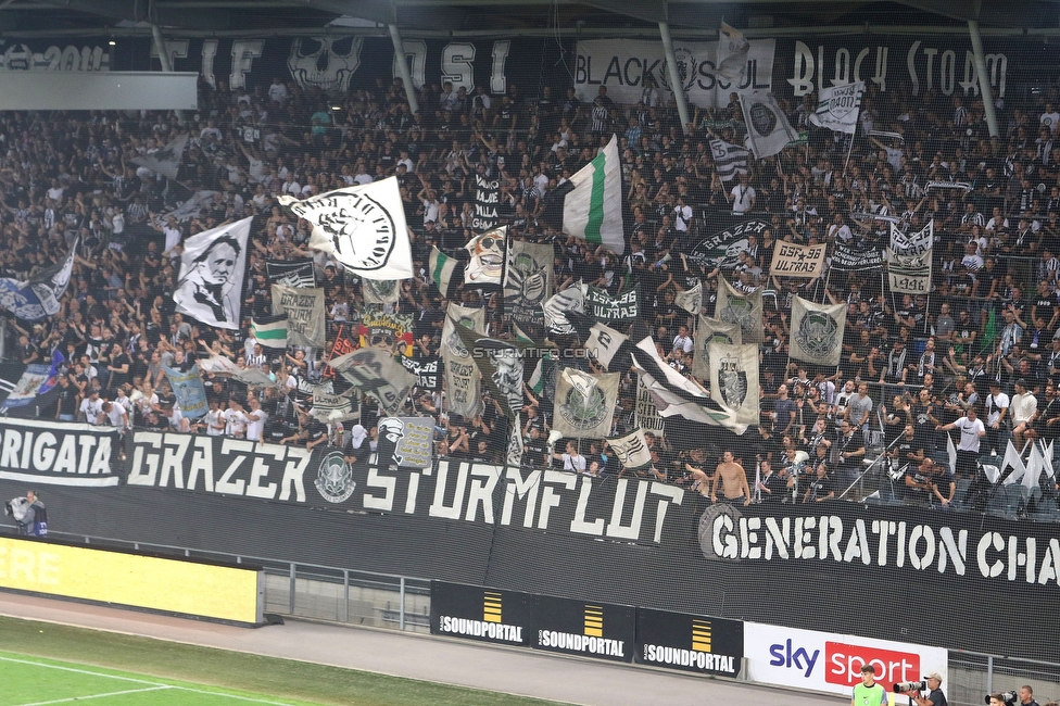 Sturm Graz - LASK
Oesterreichische Fussball Bundesliga, 5. Runde, SK Sturm Graz - LASK, Stadion Liebenau Graz, 20.08.2022. 

Foto zeigt Fans von Sturm
Schlüsselwörter: sturmflut