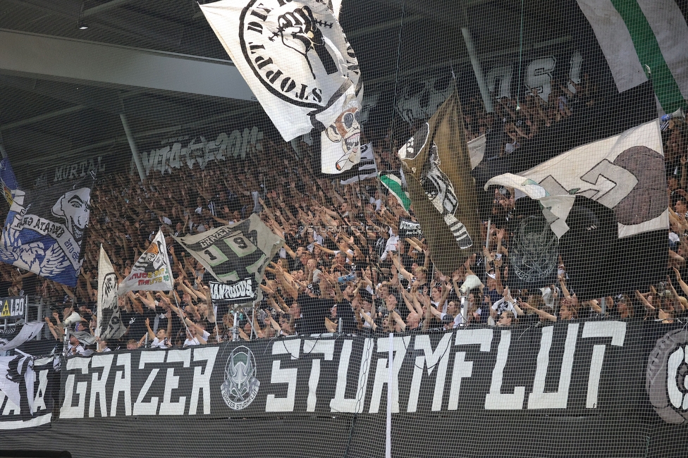 Sturm Graz - LASK
Oesterreichische Fussball Bundesliga, 5. Runde, SK Sturm Graz - LASK, Stadion Liebenau Graz, 20.08.2022. 

Foto zeigt Fans von Sturm
Schlüsselwörter: sturmflut