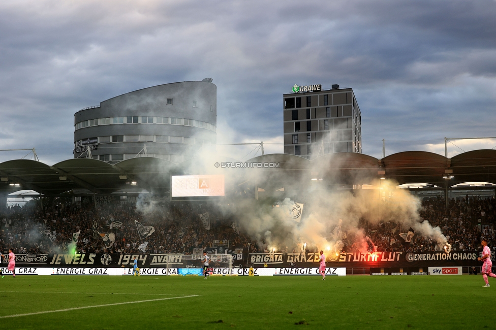 Sturm Graz - LASK
Oesterreichische Fussball Bundesliga, 5. Runde, SK Sturm Graz - LASK, Stadion Liebenau Graz, 20.08.2022. 

Foto zeigt Fans von Sturm
Schlüsselwörter: sturmflut pyrotechnik