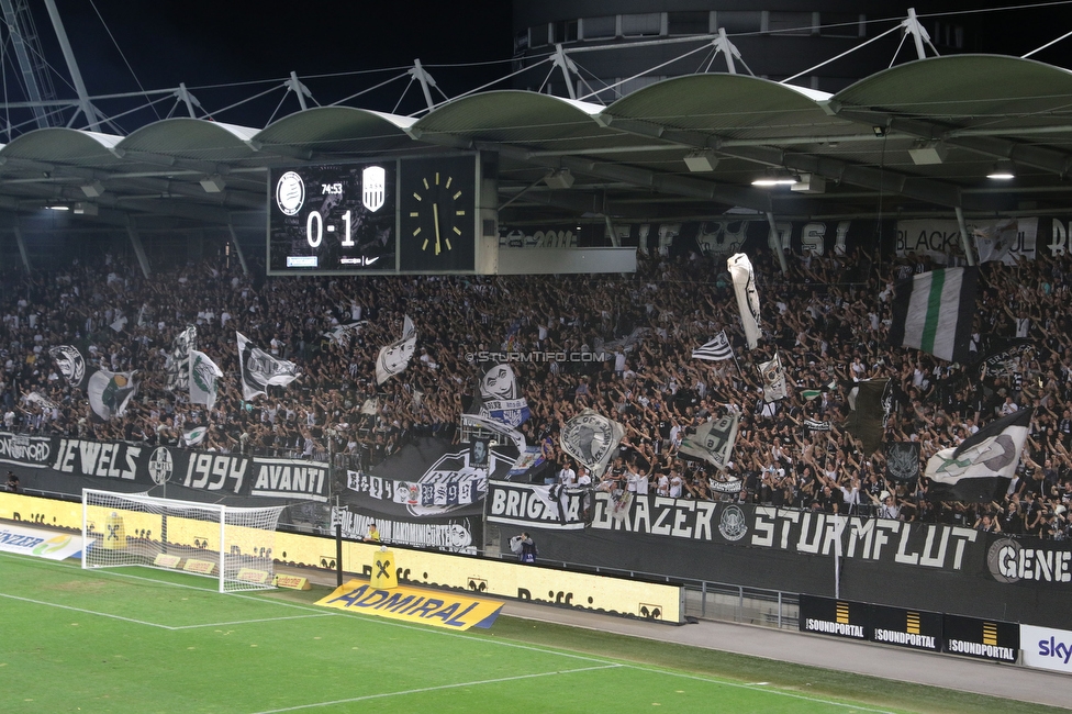 Sturm Graz - LASK
Oesterreichische Fussball Bundesliga, 5. Runde, SK Sturm Graz - LASK, Stadion Liebenau Graz, 20.08.2022. 

Foto zeigt Fans von Sturm
