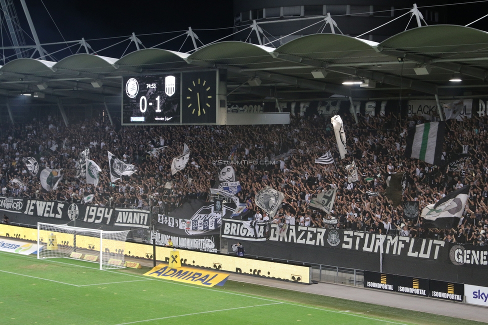 Sturm Graz - LASK
Oesterreichische Fussball Bundesliga, 5. Runde, SK Sturm Graz - LASK, Stadion Liebenau Graz, 20.08.2022. 

Foto zeigt Fans von Sturm
