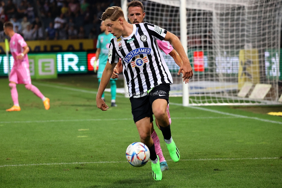 Sturm Graz - LASK
Oesterreichische Fussball Bundesliga, 5. Runde, SK Sturm Graz - LASK, Stadion Liebenau Graz, 20.08.2022. 

Foto zeigt Alexander Prass (Sturm)
