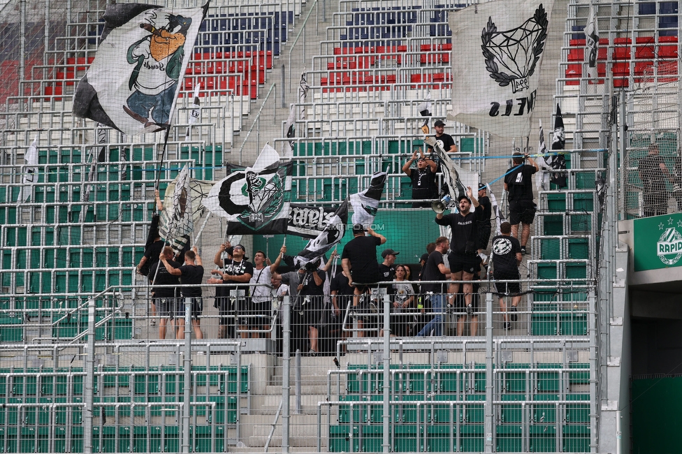 Rapid Wien - Sturm Graz
Oesterreichische Fussball Bundesliga, 6. Runde, SK Rapid Wien - SK Sturm Graz, Weststadion Wien, 28.08.2022. 

Foto zeigt Fans von Sturm
