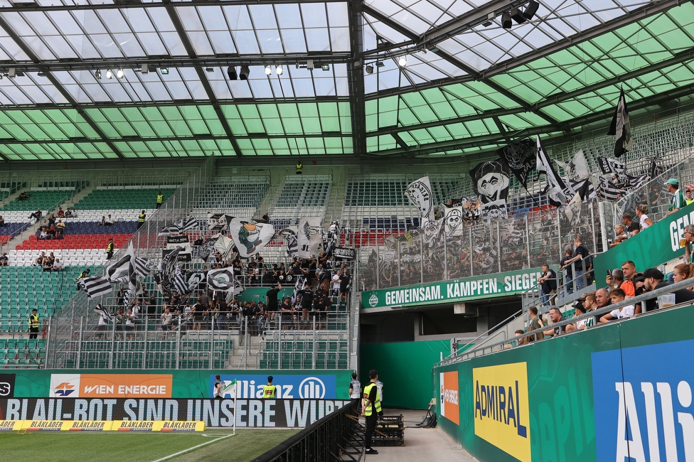 Rapid Wien - Sturm Graz
Oesterreichische Fussball Bundesliga, 6. Runde, SK Rapid Wien - SK Sturm Graz, Weststadion Wien, 28.08.2022. 

Foto zeigt Fans von Sturm
