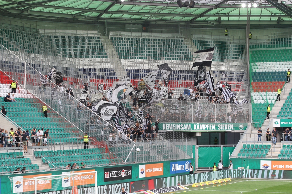 Rapid Wien - Sturm Graz
Oesterreichische Fussball Bundesliga, 6. Runde, SK Rapid Wien - SK Sturm Graz, Weststadion Wien, 28.08.2022. 

Foto zeigt Fans von Sturm
