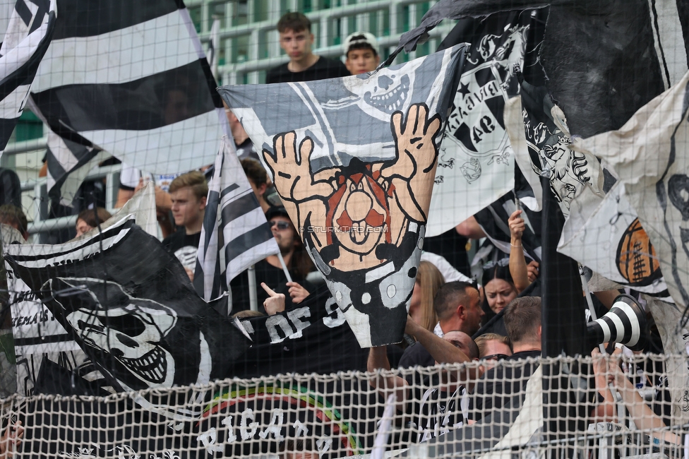 Rapid Wien - Sturm Graz
Oesterreichische Fussball Bundesliga, 6. Runde, SK Rapid Wien - SK Sturm Graz, Weststadion Wien, 28.08.2022. 

Foto zeigt Fans von Sturm
