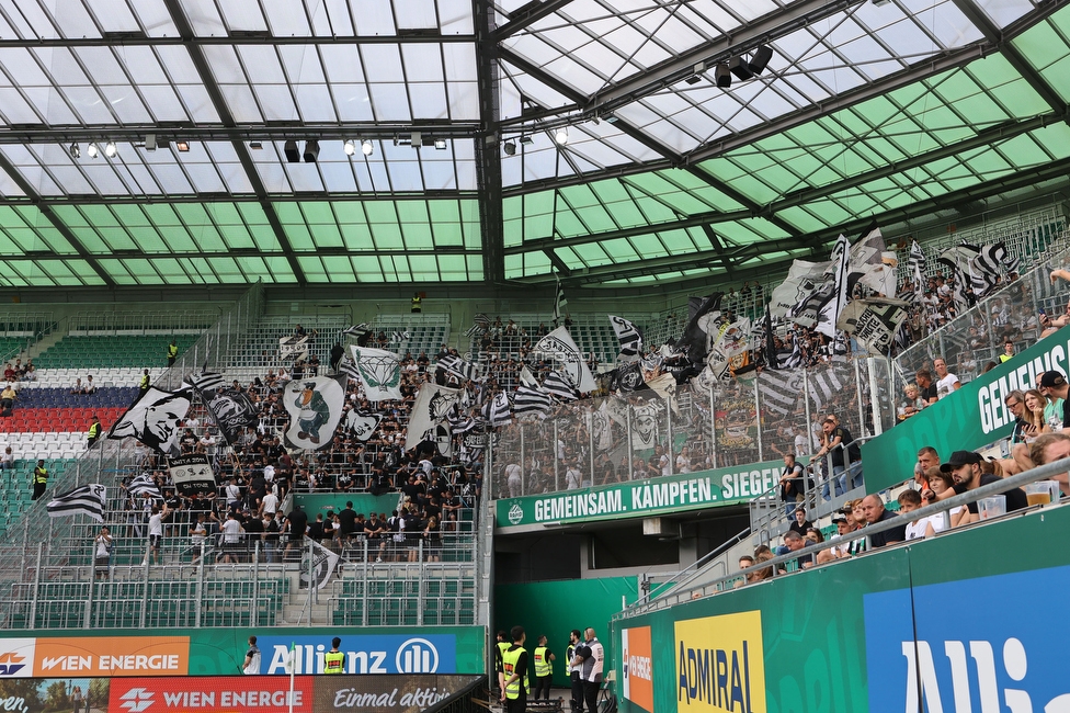 Rapid Wien - Sturm Graz
Oesterreichische Fussball Bundesliga, 6. Runde, SK Rapid Wien - SK Sturm Graz, Weststadion Wien, 28.08.2022. 

Foto zeigt Fans von Sturm
