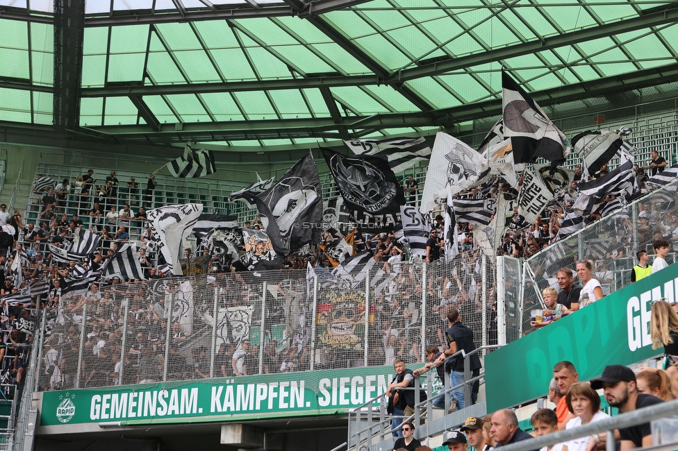 Rapid Wien - Sturm Graz
Oesterreichische Fussball Bundesliga, 6. Runde, SK Rapid Wien - SK Sturm Graz, Weststadion Wien, 28.08.2022. 

Foto zeigt Fans von Sturm
