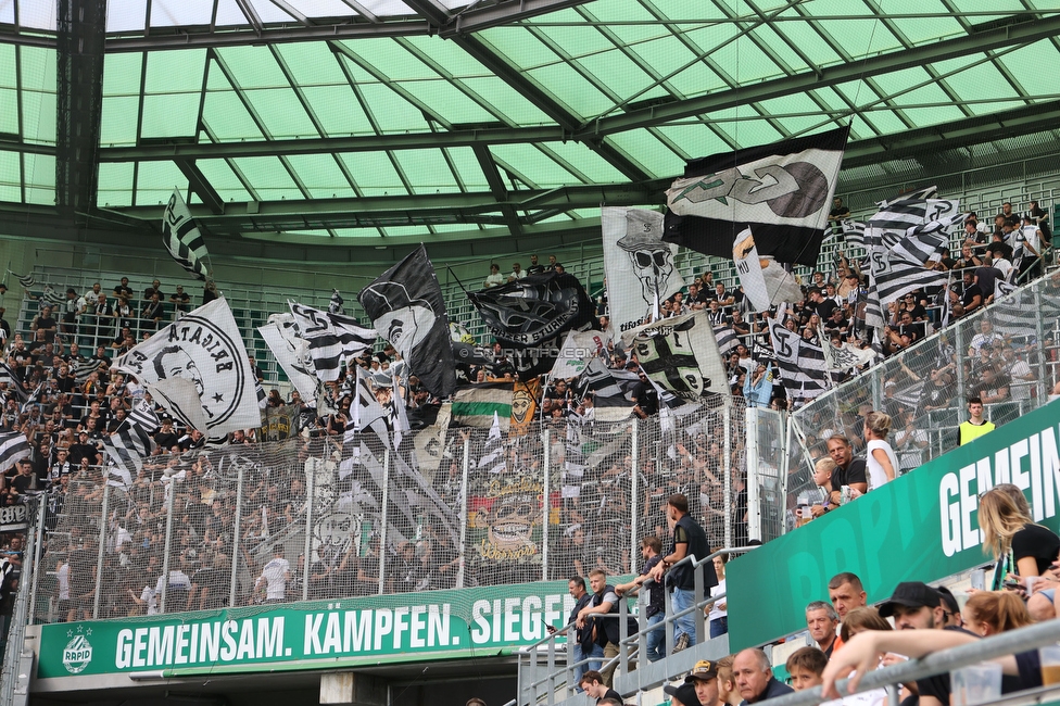 Rapid Wien - Sturm Graz
Oesterreichische Fussball Bundesliga, 6. Runde, SK Rapid Wien - SK Sturm Graz, Weststadion Wien, 28.08.2022. 

Foto zeigt Fans von Sturm
