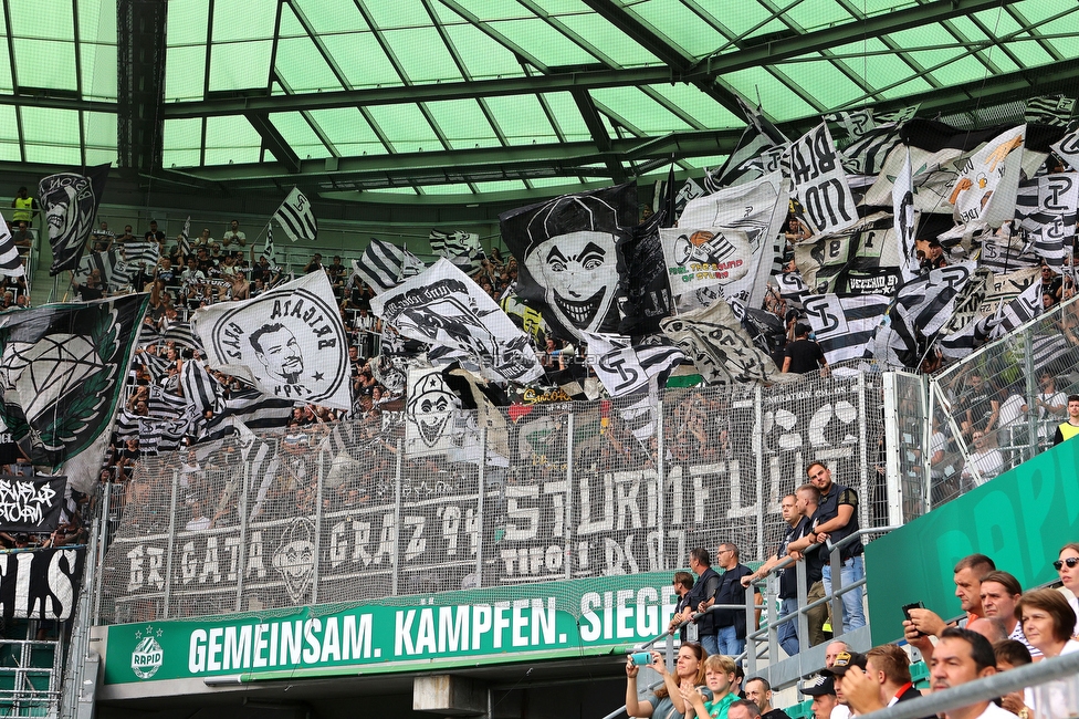 Rapid Wien - Sturm Graz
Oesterreichische Fussball Bundesliga, 6. Runde, SK Rapid Wien - SK Sturm Graz, Weststadion Wien, 28.08.2022. 

Foto zeigt Fans von Sturm
