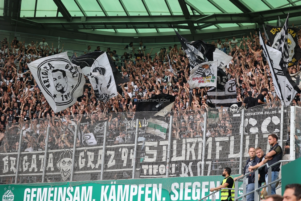 Rapid Wien - Sturm Graz
Oesterreichische Fussball Bundesliga, 6. Runde, SK Rapid Wien - SK Sturm Graz, Weststadion Wien, 28.08.2022. 

Foto zeigt Fans von Sturm
