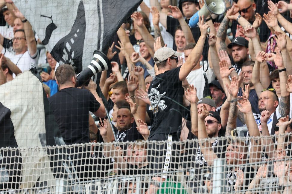 Rapid Wien - Sturm Graz
Oesterreichische Fussball Bundesliga, 6. Runde, SK Rapid Wien - SK Sturm Graz, Weststadion Wien, 28.08.2022. 

Foto zeigt Fans von Sturm
