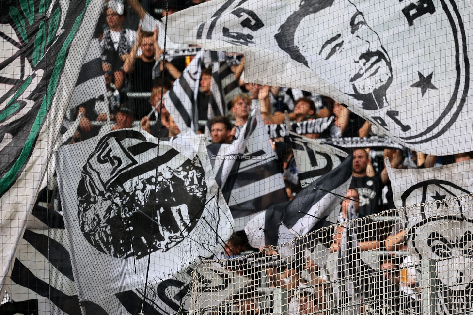 Rapid Wien - Sturm Graz
Oesterreichische Fussball Bundesliga, 6. Runde, SK Rapid Wien - SK Sturm Graz, Weststadion Wien, 28.08.2022. 

Foto zeigt Fans von Sturm
