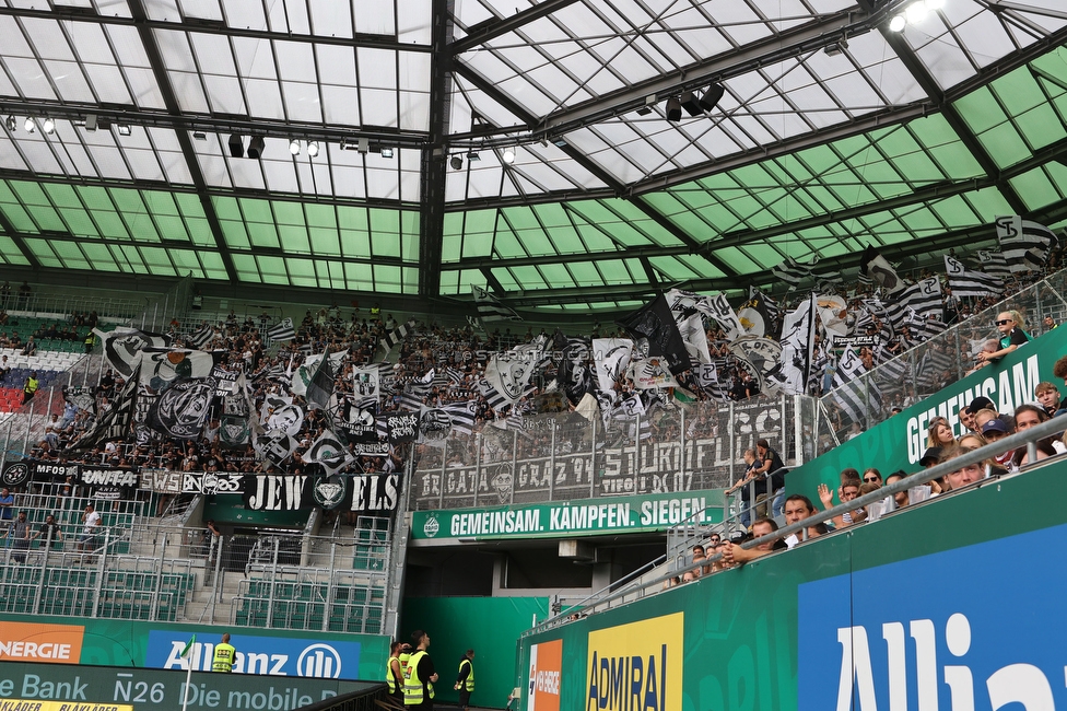 Rapid Wien - Sturm Graz
Oesterreichische Fussball Bundesliga, 6. Runde, SK Rapid Wien - SK Sturm Graz, Weststadion Wien, 28.08.2022. 

Foto zeigt Fans von Sturm
