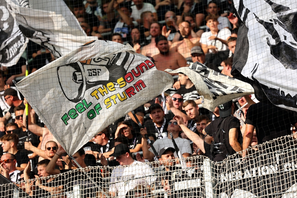 Rapid Wien - Sturm Graz
Oesterreichische Fussball Bundesliga, 6. Runde, SK Rapid Wien - SK Sturm Graz, Weststadion Wien, 28.08.2022. 

Foto zeigt Fans von Sturm
