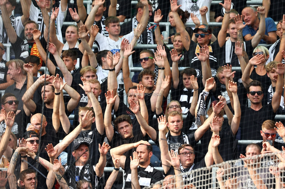 Rapid Wien - Sturm Graz
Oesterreichische Fussball Bundesliga, 6. Runde, SK Rapid Wien - SK Sturm Graz, Weststadion Wien, 28.08.2022. 

Foto zeigt Fans von Sturm
