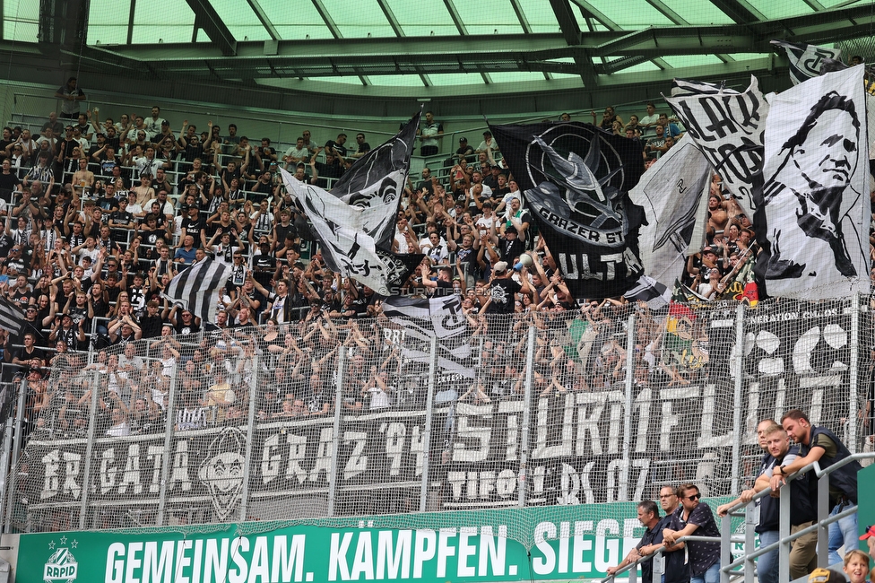 Rapid Wien - Sturm Graz
Oesterreichische Fussball Bundesliga, 6. Runde, SK Rapid Wien - SK Sturm Graz, Weststadion Wien, 28.08.2022. 

Foto zeigt Fans von Sturm
Schlüsselwörter: brigata sturmflut