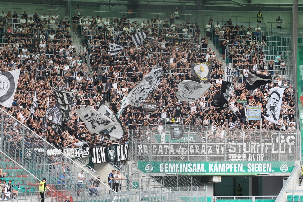 Rapid Wien - Sturm Graz
Oesterreichische Fussball Bundesliga, 6. Runde, SK Rapid Wien - SK Sturm Graz, Weststadion Wien, 28.08.2022. 

Foto zeigt Fans von Sturm
