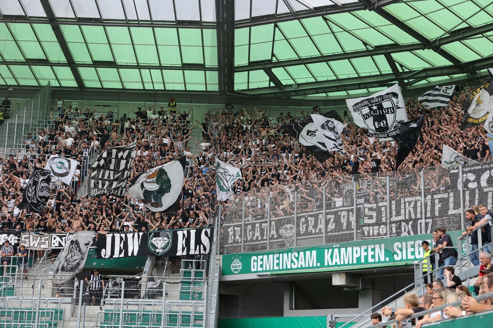 Rapid Wien - Sturm Graz
Oesterreichische Fussball Bundesliga, 6. Runde, SK Rapid Wien - SK Sturm Graz, Weststadion Wien, 28.08.2022. 

Foto zeigt Fans von Sturm
