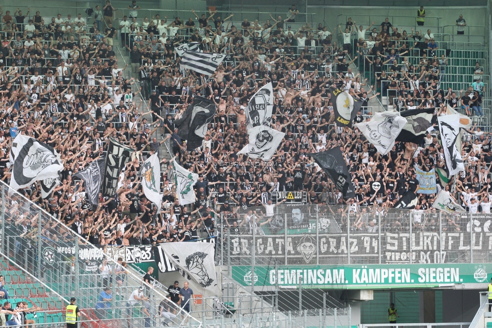 Rapid Wien - Sturm Graz
Oesterreichische Fussball Bundesliga, 6. Runde, SK Rapid Wien - SK Sturm Graz, Weststadion Wien, 28.08.2022. 

Foto zeigt Fans von Sturm
