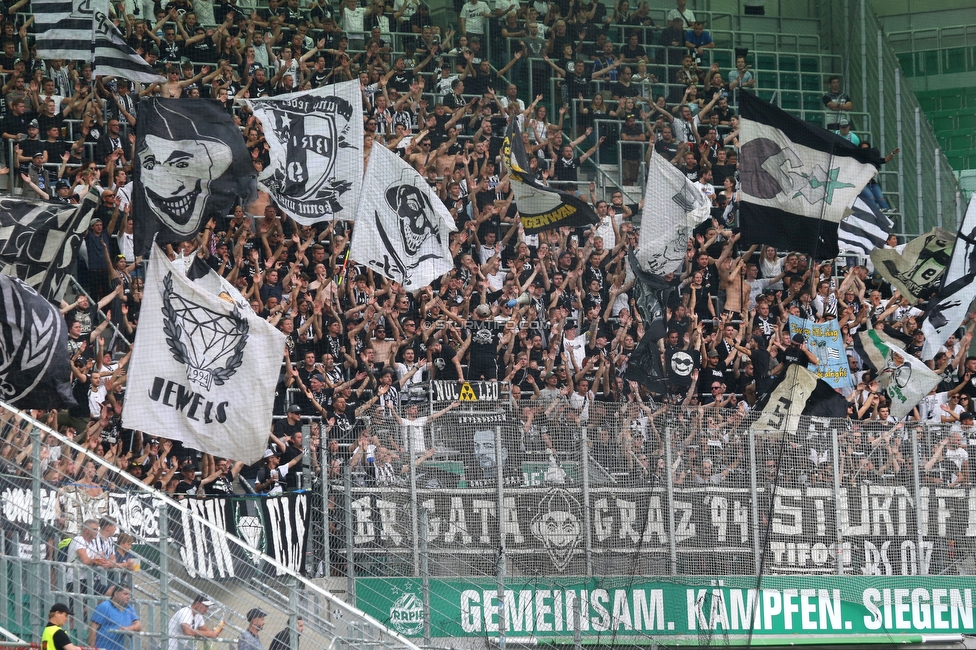 Rapid Wien - Sturm Graz
Oesterreichische Fussball Bundesliga, 6. Runde, SK Rapid Wien - SK Sturm Graz, Allianz Stadion Wien, 28.08.2022. 

Foto zeigt Fans von Sturm
