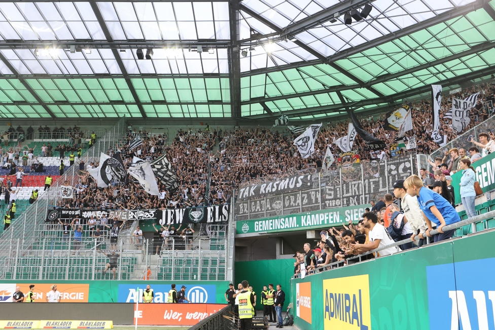 Rapid Wien - Sturm Graz
Oesterreichische Fussball Bundesliga, 6. Runde, SK Rapid Wien - SK Sturm Graz, Weststadion Wien, 28.08.2022. 

Foto zeigt Fans von Sturm
Schlüsselwörter: jubel