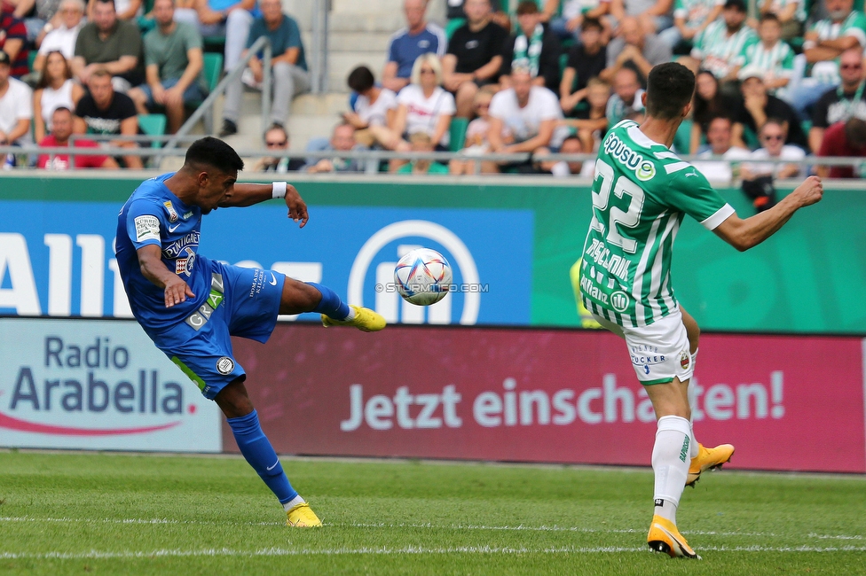 Rapid Wien - Sturm Graz
Oesterreichische Fussball Bundesliga, 6. Runde, SK Rapid Wien - SK Sturm Graz, Allianz Stadion Wien, 28.08.2022. 

Foto zeigt Manprit Sarkaria (Sturm)
