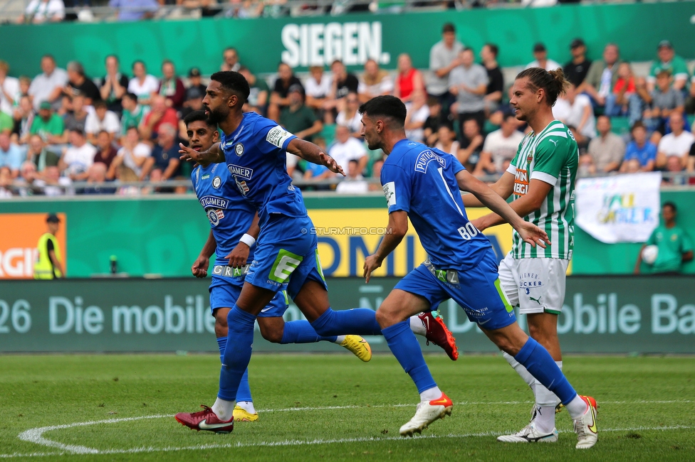 Rapid Wien - Sturm Graz
Oesterreichische Fussball Bundesliga, 6. Runde, SK Rapid Wien - SK Sturm Graz, Allianz Stadion Wien, 28.08.2022. 

Foto zeigt Gregory Wuethrich (Sturm), Alexandar Borkovic (Sturm) und Manprit Sarkaria (Sturm)
