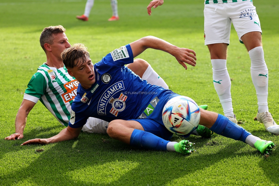 Rapid Wien - Sturm Graz
Oesterreichische Fussball Bundesliga, 6. Runde, SK Rapid Wien - SK Sturm Graz, Weststadion Wien, 28.08.2022. 

Foto zeigt Alexander Prass (Sturm)
