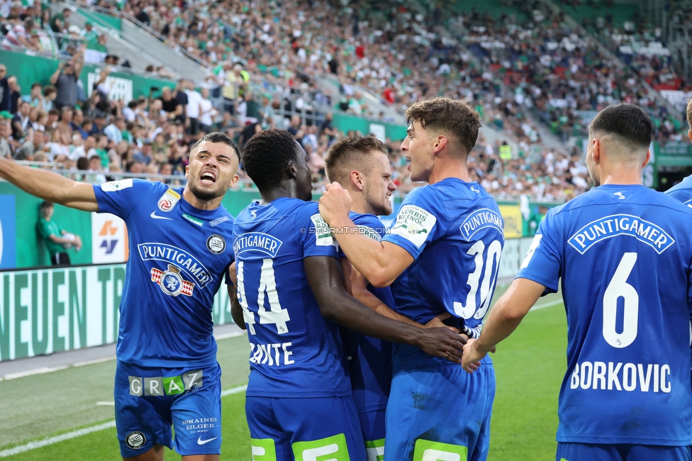 Rapid Wien - Sturm Graz
Oesterreichische Fussball Bundesliga, 6. Runde, SK Rapid Wien - SK Sturm Graz, Weststadion Wien, 28.08.2022. 

Foto zeigt Tomi Horvat (Sturm)
Schlüsselwörter: elfer torjubel