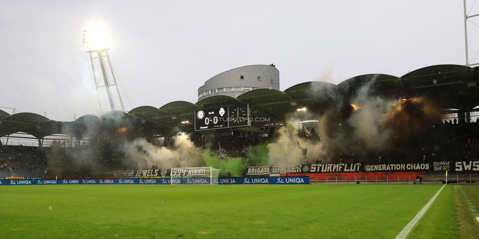 Sturm Graz - Austria Salzburg
OEFB Cup, 2. Runde, SK Sturm Graz - SV Austria Salzburg, Stadion Liebenau Graz, 29.08.2022. 

Foto zeigt Fans von Sturm mit einer Choreografie
Schlüsselwörter: pyrotechnik