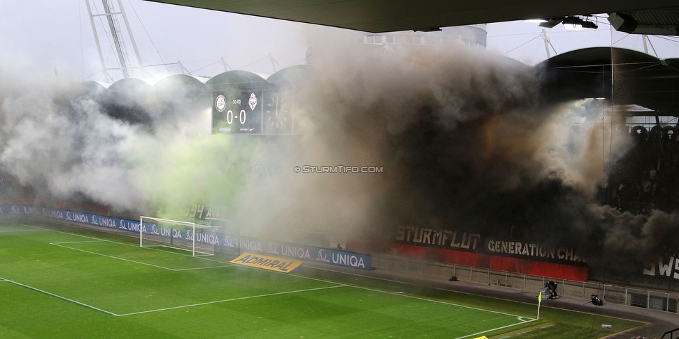 Sturm Graz - Austria Salzburg
OEFB Cup, 2. Runde, SK Sturm Graz - SV Austria Salzburg, Stadion Liebenau Graz, 29.08.2022. 

Foto zeigt Fans von Sturm mit einer Choreografie
Schlüsselwörter: pyrotechnik