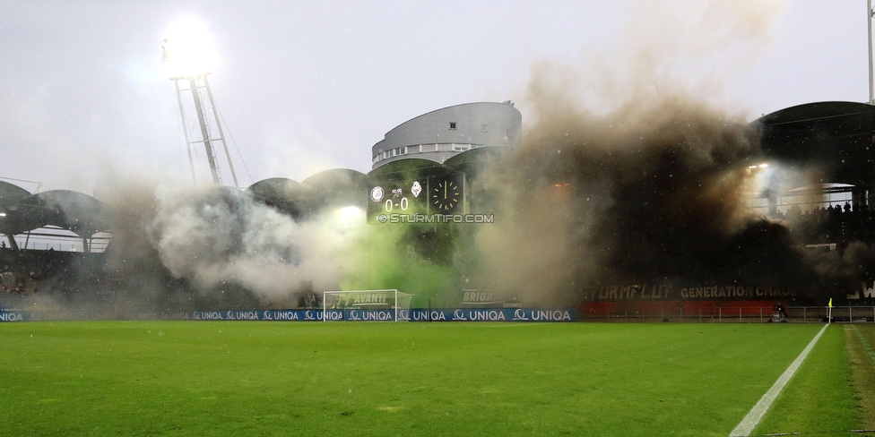 Sturm Graz - Austria Salzburg
OEFB Cup, 2. Runde, SK Sturm Graz - SV Austria Salzburg, Stadion Liebenau Graz, 29.08.2022. 

Foto zeigt Fans von Sturm mit einer Choreografie
Schlüsselwörter: pyrotechnik