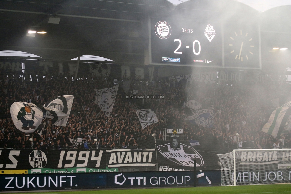 Sturm Graz - Austria Salzburg
OEFB Cup, 2. Runde, SK Sturm Graz - SV Austria Salzburg, Stadion Liebenau Graz, 29.08.2022. 

Foto zeigt Fans von Sturm
