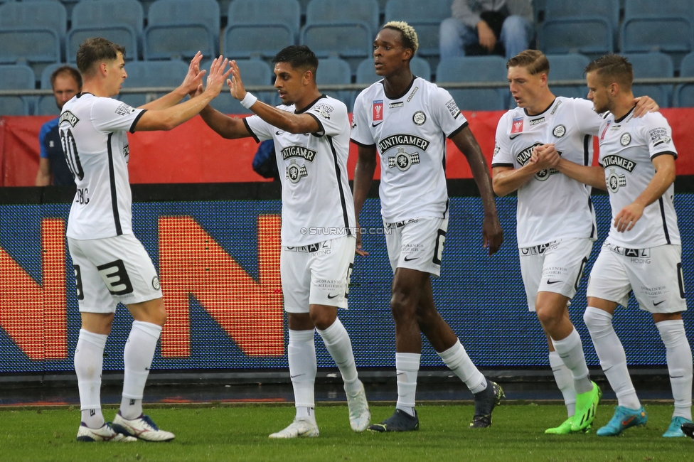 Sturm Graz - Austria Salzburg
OEFB Cup, 2. Runde, SK Sturm Graz - SV Austria Salzburg, Stadion Liebenau Graz, 29.08.2022. 

Foto zeigt Ivan Ljubic (Sturm), Manprit Sarkaria (Sturm) und Emanuel Emegha (Sturm)
Schlüsselwörter: torjubel