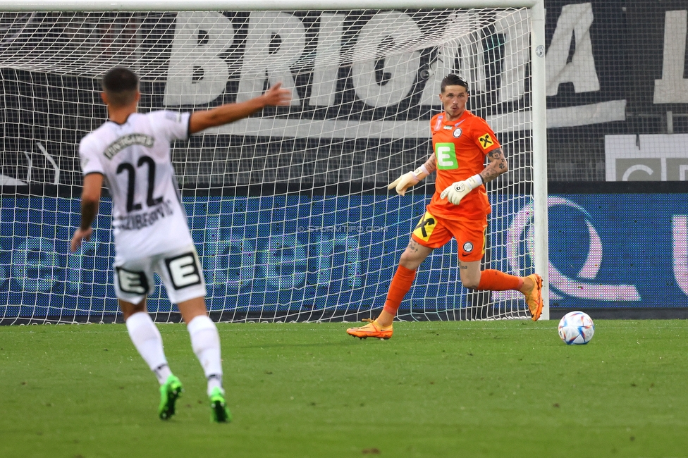 Sturm Graz - Austria Salzburg
OEFB Cup, 2. Runde, SK Sturm Graz - SV Austria Salzburg, Stadion Liebenau Graz, 29.08.2022. 

Foto zeigt Tobias Schuetzenauer (Sturm)
