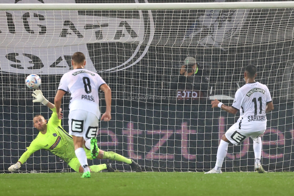 Sturm Graz - Austria Salzburg
OEFB Cup, 2. Runde, SK Sturm Graz - SV Austria Salzburg, Stadion Liebenau Graz, 29.08.2022. 

Foto zeigt Manprit Sarkaria (Sturm)
Schlüsselwörter: elfer torjubel