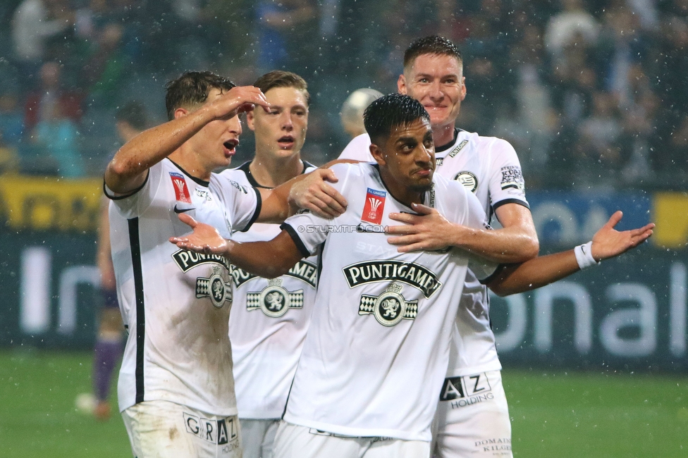 Sturm Graz - Austria Salzburg
OEFB Cup, 2. Runde, SK Sturm Graz - SV Austria Salzburg, Stadion Liebenau Graz, 29.08.2022. 

Foto zeigt Manprit Sarkaria (Sturm)
Schlüsselwörter: torjubel