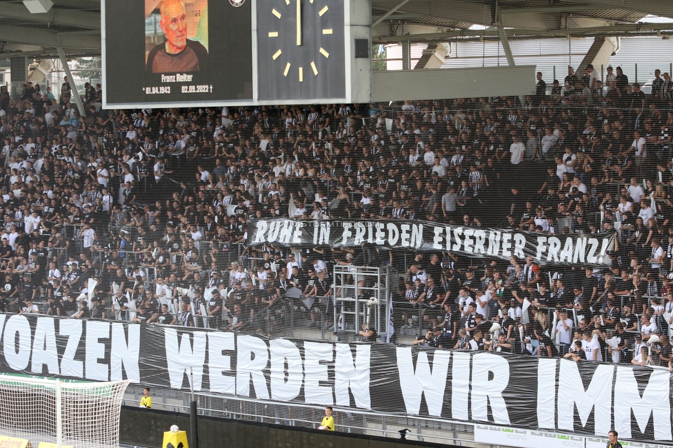 Sturm Graz - Hartberg
Oesterreichische Fussball Bundesliga, 7. Runde, SK Sturm Graz - TSV Hartberg, Stadion Liebenau Graz, 03.09.2022. 

Foto zeigt Fans von Sturm
