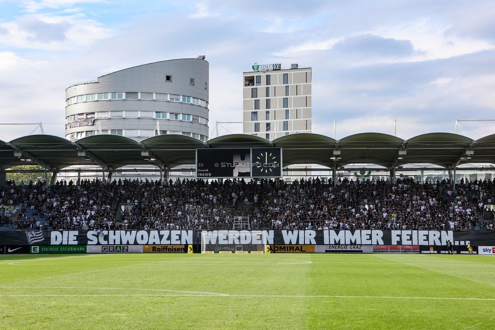 Sturm Graz - Hartberg
Oesterreichische Fussball Bundesliga, 7. Runde, SK Sturm Graz - TSV Hartberg, Stadion Liebenau Graz, 03.09.2022. 

Foto zeigt Fans von Sturm mit einer Choreografie
Schlüsselwörter: generationchaos