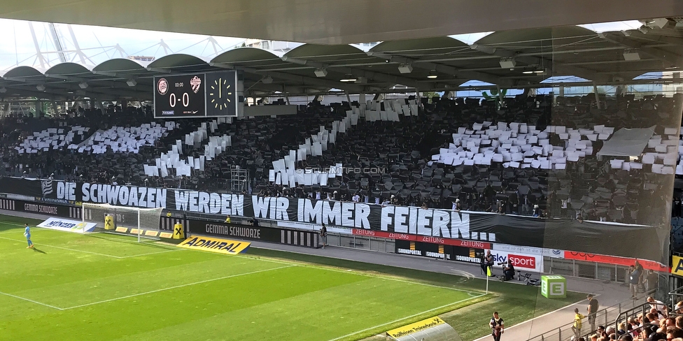 Sturm Graz - Hartberg
Oesterreichische Fussball Bundesliga, 7. Runde, SK Sturm Graz - TSV Hartberg, Stadion Liebenau Graz, 03.09.2022. 

Foto zeigt Fans von Sturm mit einer Choreografie
Schlüsselwörter: generationchaos