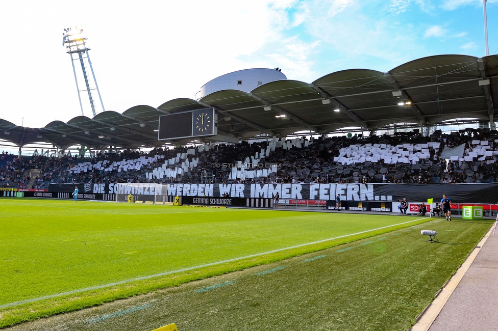 Sturm Graz - Hartberg
Oesterreichische Fussball Bundesliga, 7. Runde, SK Sturm Graz - TSV Hartberg, Stadion Liebenau Graz, 03.09.2022. 

Foto zeigt Fans von Sturm mit einer Choreografie
Schlüsselwörter: generationchaos