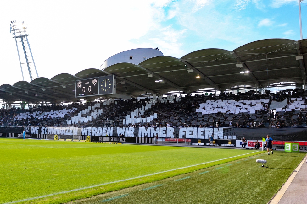 Sturm Graz - Hartberg
Oesterreichische Fussball Bundesliga, 7. Runde, SK Sturm Graz - TSV Hartberg, Stadion Liebenau Graz, 03.09.2022. 

Foto zeigt Fans von Sturm mit einer Choreografie
Schlüsselwörter: generationchaos