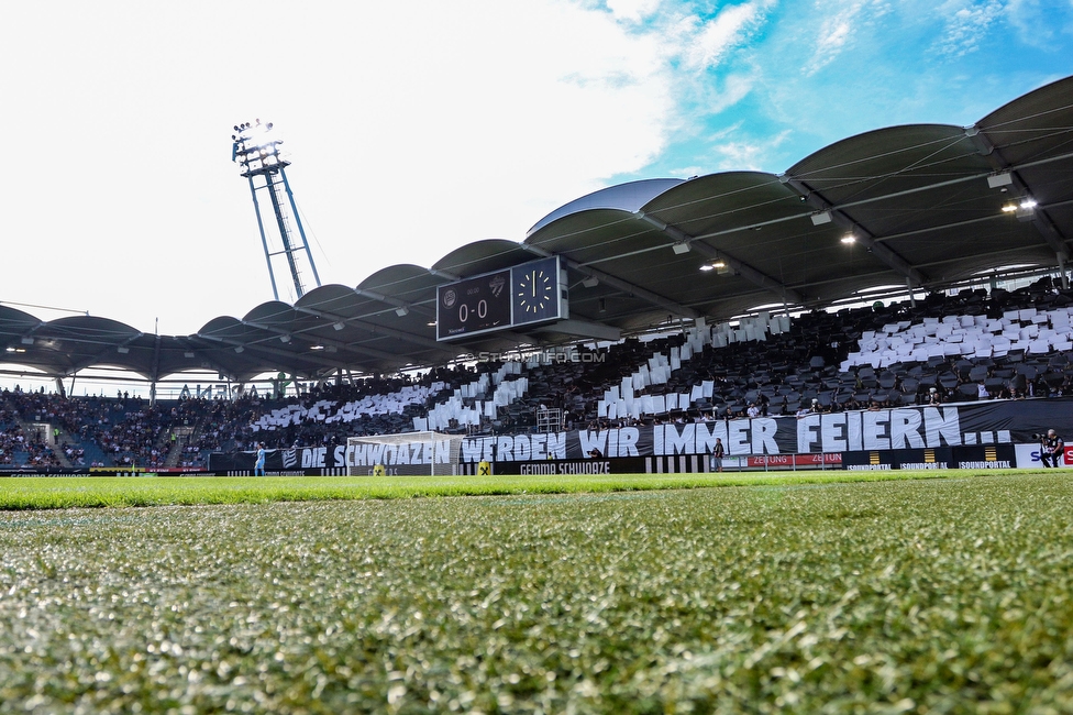 Sturm Graz - Hartberg
Oesterreichische Fussball Bundesliga, 7. Runde, SK Sturm Graz - TSV Hartberg, Stadion Liebenau Graz, 03.09.2022. 

Foto zeigt Fans von Sturm mit einer Choreografie
Schlüsselwörter: generationchaos